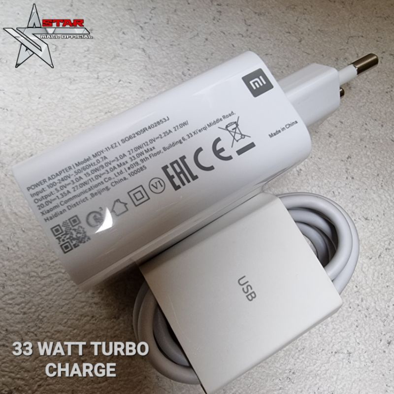 Charger Copotan Poco X3 Pro|Mi Note 10 Pro 33 Watt Turbo Charge Original 100% Bawaan Hp