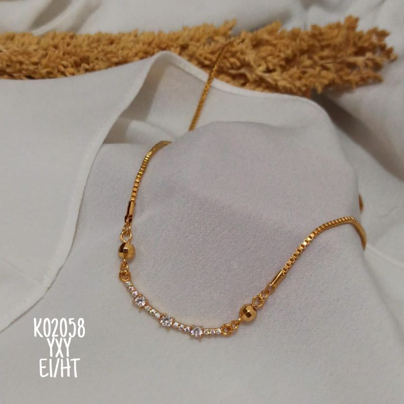 Kalung Yaxiya Koye Zircon warna gold K02058