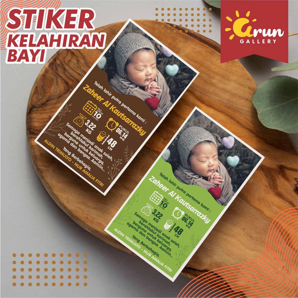 STIKER KARTU KELAHIRAN BAYI // STIKER NAMA BAYI // KARTU BAYI