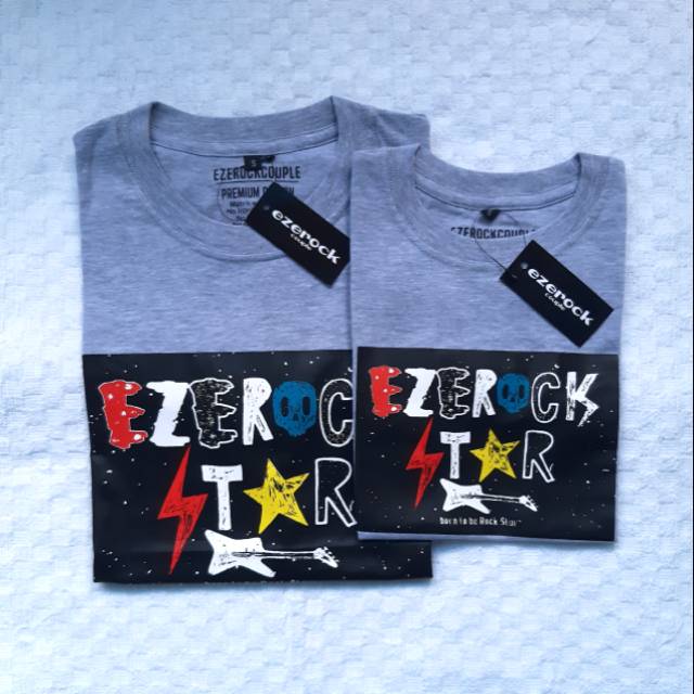 KAOS COUPLE KELUARGA / BAJU COUPLE KELUARGA / KAOS ANAK DEWASA "EZEROCK STAR"