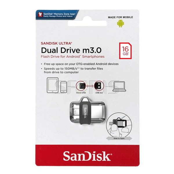 Flashdisk SanDisk OTG 16GB m3.0 USB 3.0 Ultra Dual USB Drive - SDDD3 16 Gb Ori Garansi Resmi SanDisk