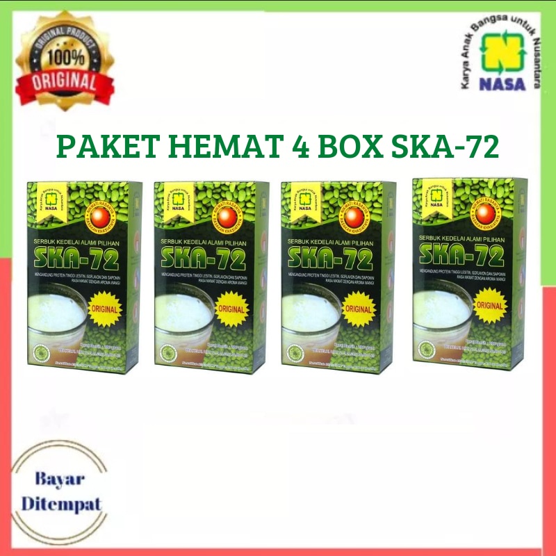 

(COD) Paket Hemat SKA-72 4 box Susu Kedelai Alami 200gram Serbuk Kedelai Alami Organik - 4 Box SKA 72 Susu Kedelai Nasa - Susu Penggemuk Badan