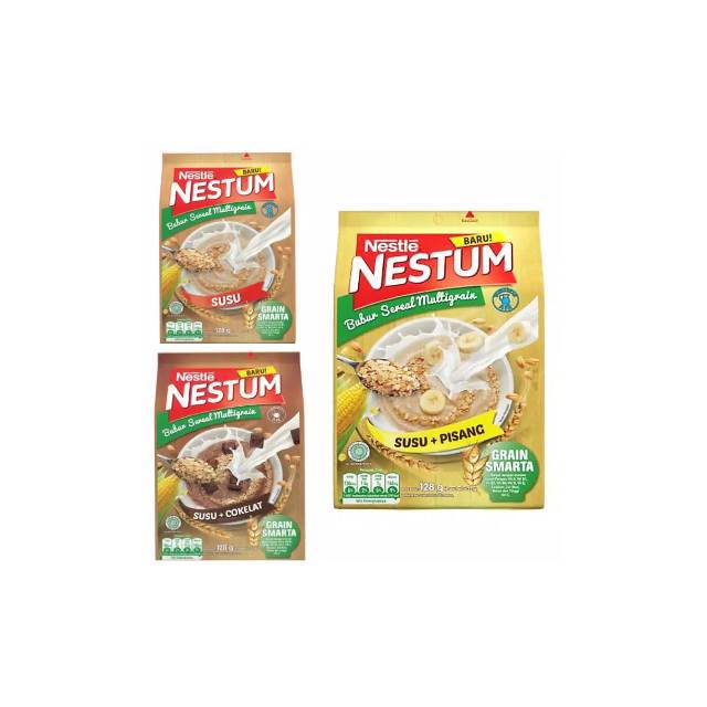 NESTLE NESTUM BUBUR SEREAL MULTIGRAIN SUSU PISANG COKLAT 32gr X 4