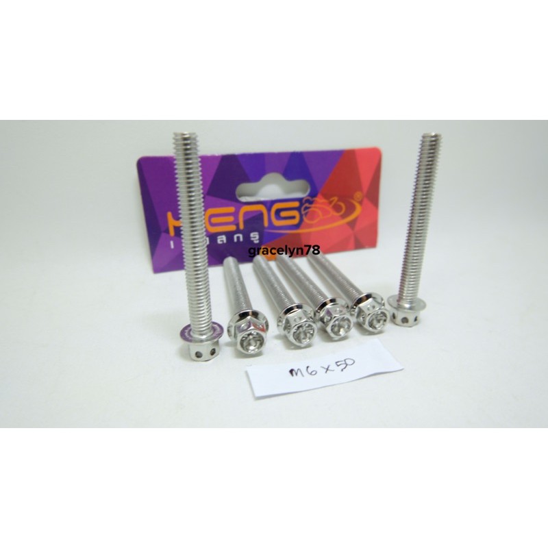 baut probolt flower gold silver HENG m6x50 6x50 drat 10 panjang 5cm