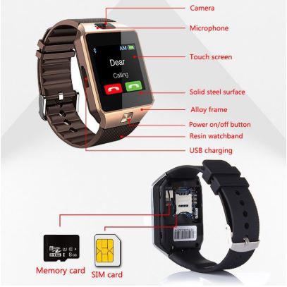 BISA COD !! Smartwatch Bluetooth DZ09 UNISEX CAMERA 2G GSM SIMTF CARD - BISA WA