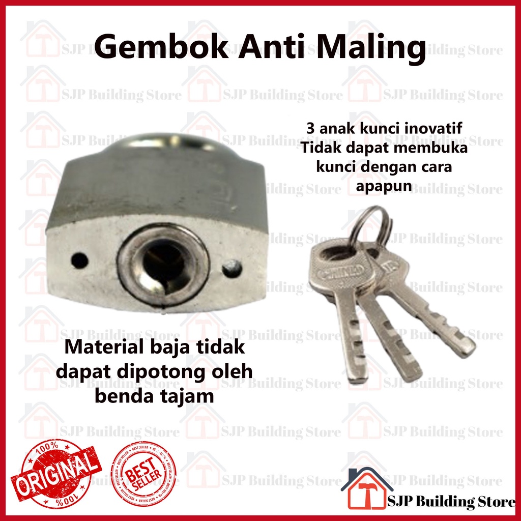 Kunci Gembok Rumah 60 mm l Leher Panjang l Iron Pad Lock