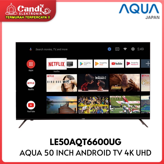 AQUA JAPAN LED TV 50 inch LE50AQT6600UG Android SMART TV 4K UHD
