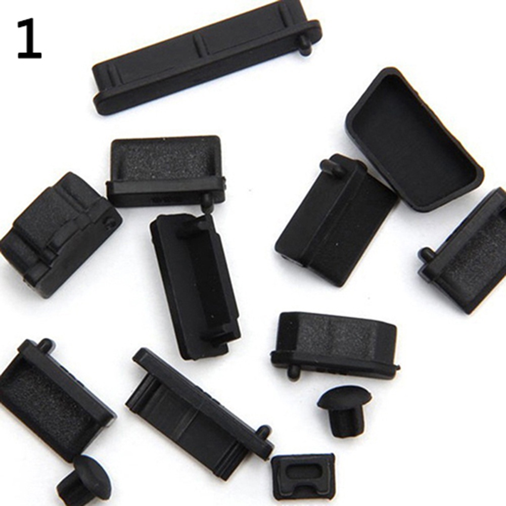 13pcs Plug Penutup Port Universal Bahan Silikon Anti Debu Untuk Laptop Notebook