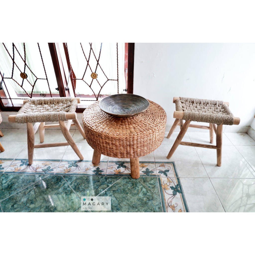 Reka Stool - stool seagrass - kursi teras - bangku - kursi rotan