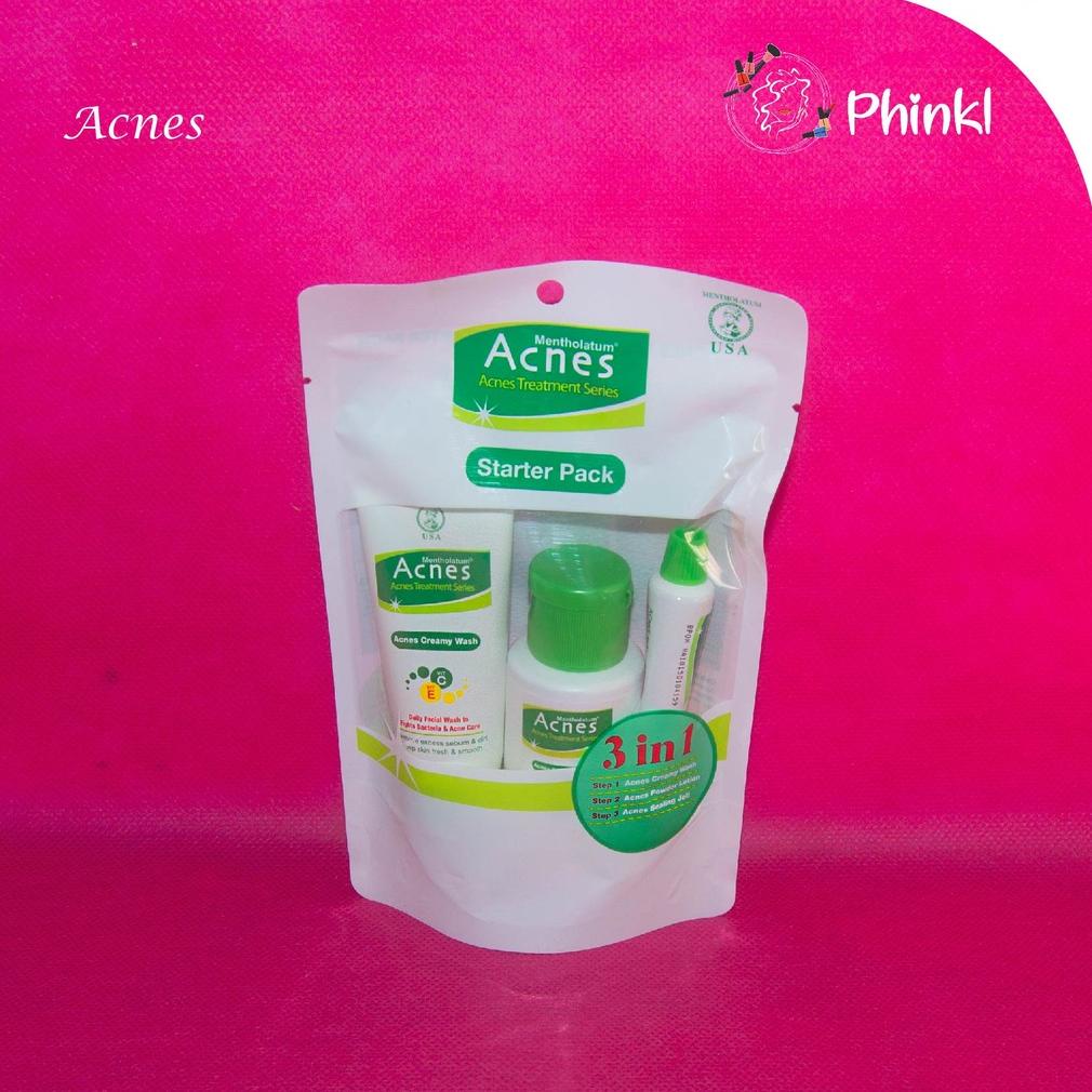 ` PHINKL ` ACNES ACNES STARTER 3 IN 1 PACK TRIAL KIT UNTUK JERAWAT TERLARISS...,,,,,