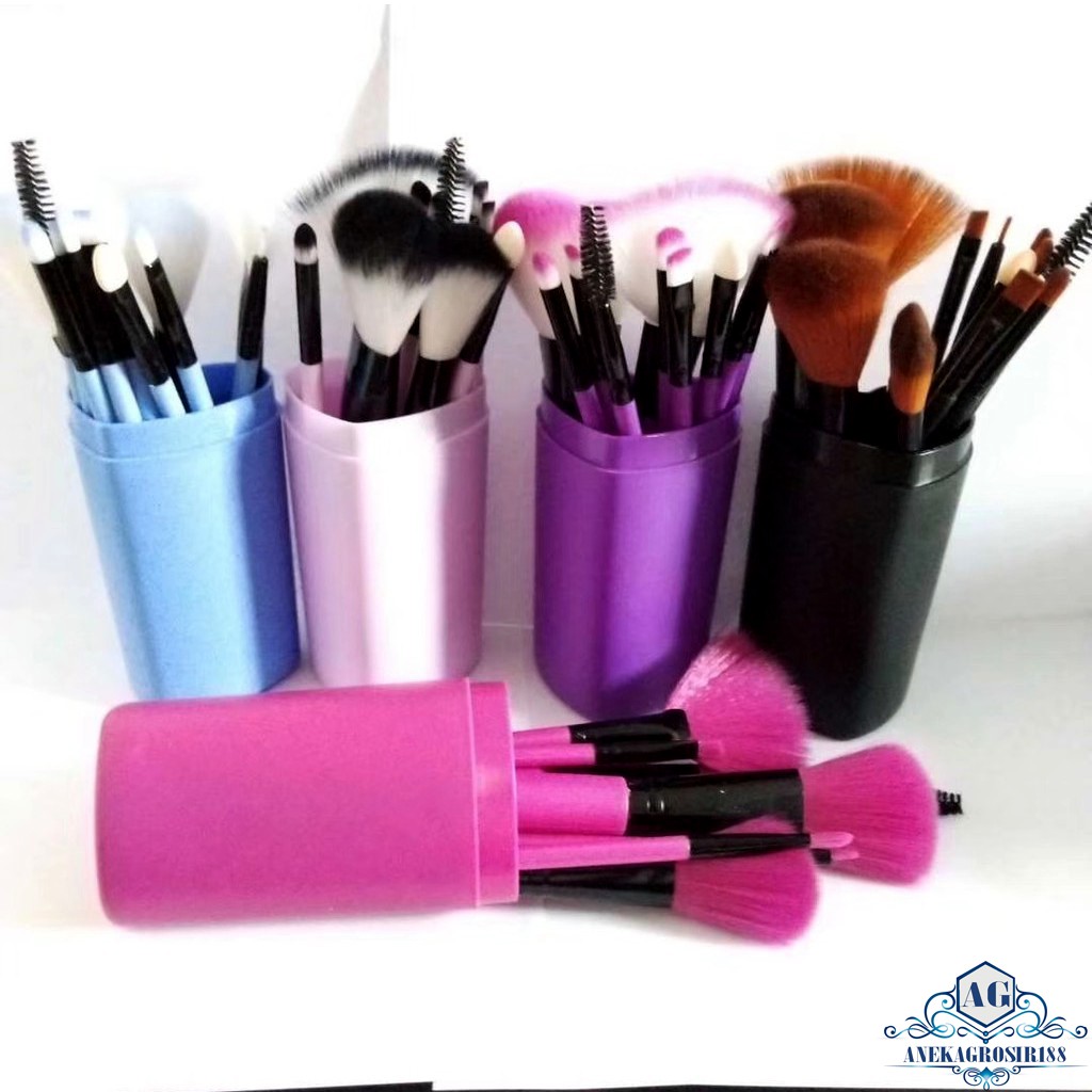 Brush 12 Set In Tube Kuas Make Up Set LOVE