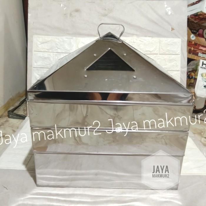 Panci Klakat Kukusan Kotak Susun 3 Ukuran 45Cm / Klakat Kukusan Stainless