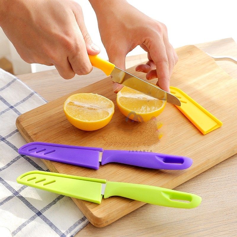 Pisau Mini Set Sarung / Pisau Warna Super Tajam / Pisau Pengupas Kulit Buah / Pisau Kecil / Pisau Dapur / Pisau Buah