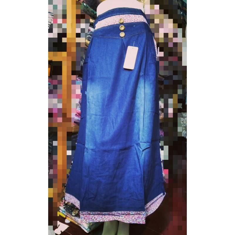 Rok jeans kombinasi