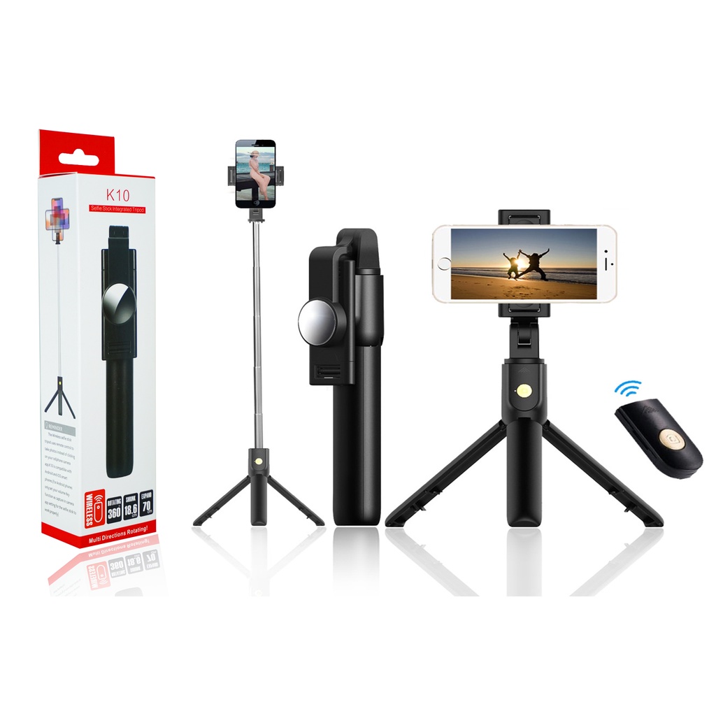 Tongsis Tripod Sebaguna Bluetooth Holder Bisa vertikal dan horizontal K10