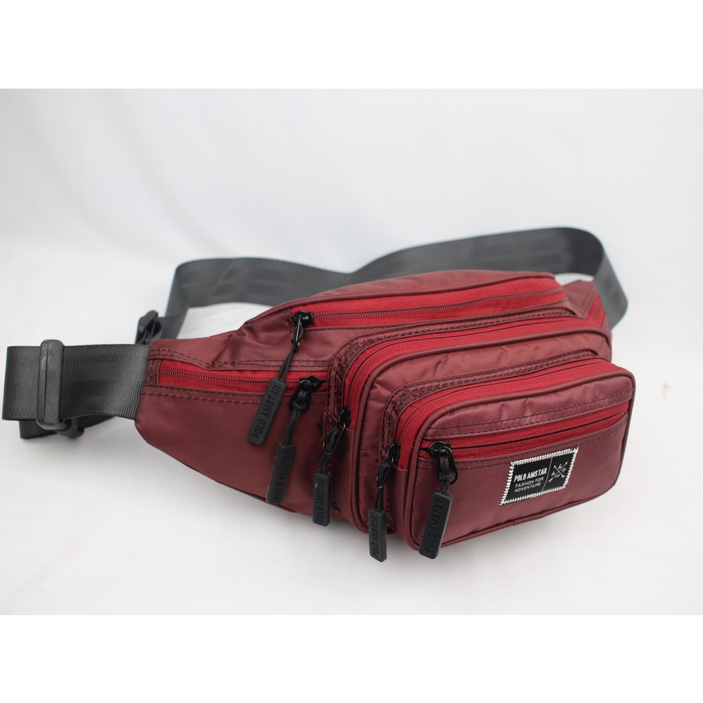 Tas Pria Tas Selempang Waistbag Polo Amstar Bahan Nilon Waterproof Tas Pinggang Tas Selempang Terbaru Tas Pria Kekinian