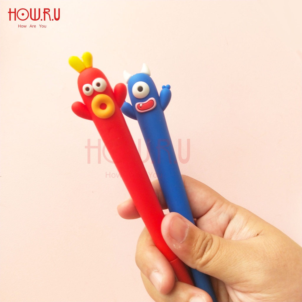 HOW.R.U | Pulpen / Bolpen Gel Hardcase Silikon Motif Monster KK7100