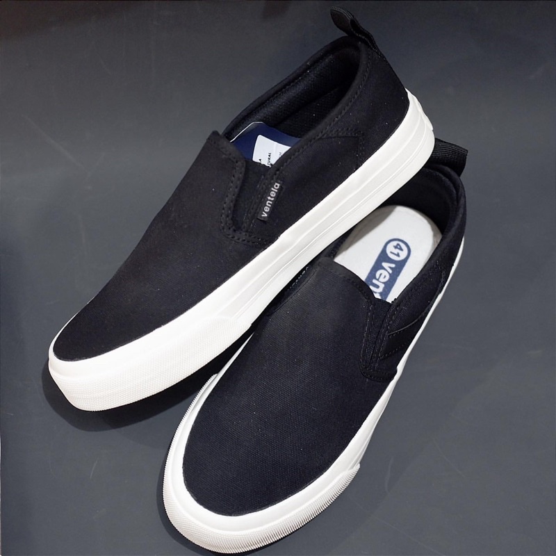 Ventela icon slip on black natural &amp; white original