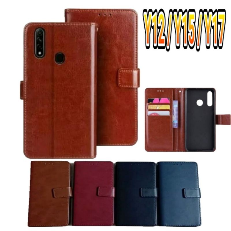 flip case dompet vivo y12 /y15 / y17