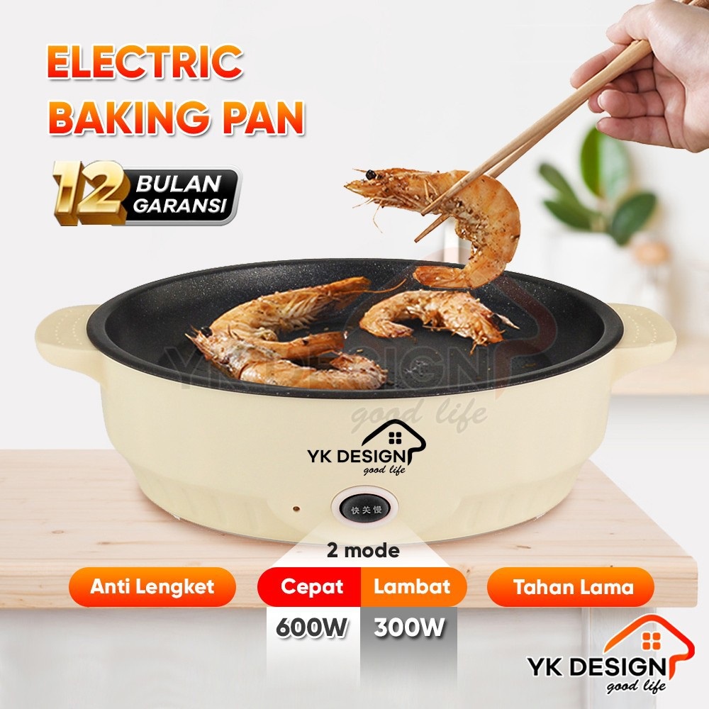 YK DESIGN YK-804 Panci Goreng Elektrik / Panci BBQ / Panci Panggang Elektrik Grill / Panci Elektrik 