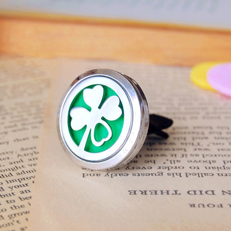 Diffuser Aromaterapi Essential Oil Bahan Stainless Steel Untuk Ventilasi Ac Mobil-Lucky Clover