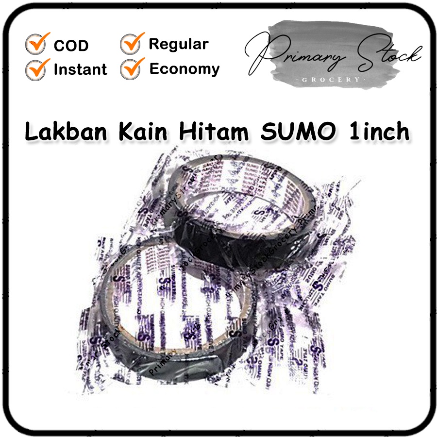 

Lakban Hitam Cloth Tape Kain Hitam 1 Inch Sumo