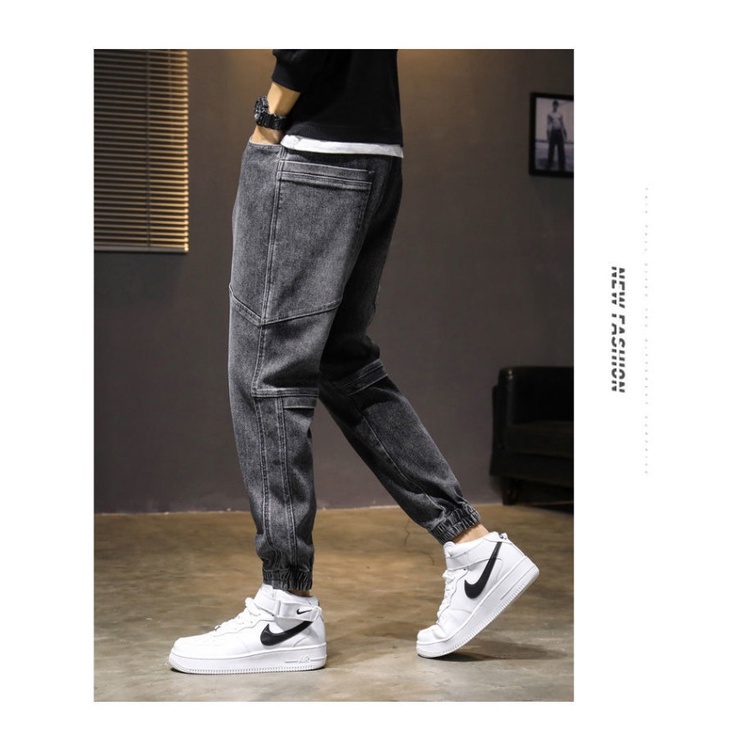 CELANA JEANS PRIA FASHION,CELANA JEANS HITAM,CELANA NORMAL STYLE,2022 TERBARU CELANA HIP-HOP