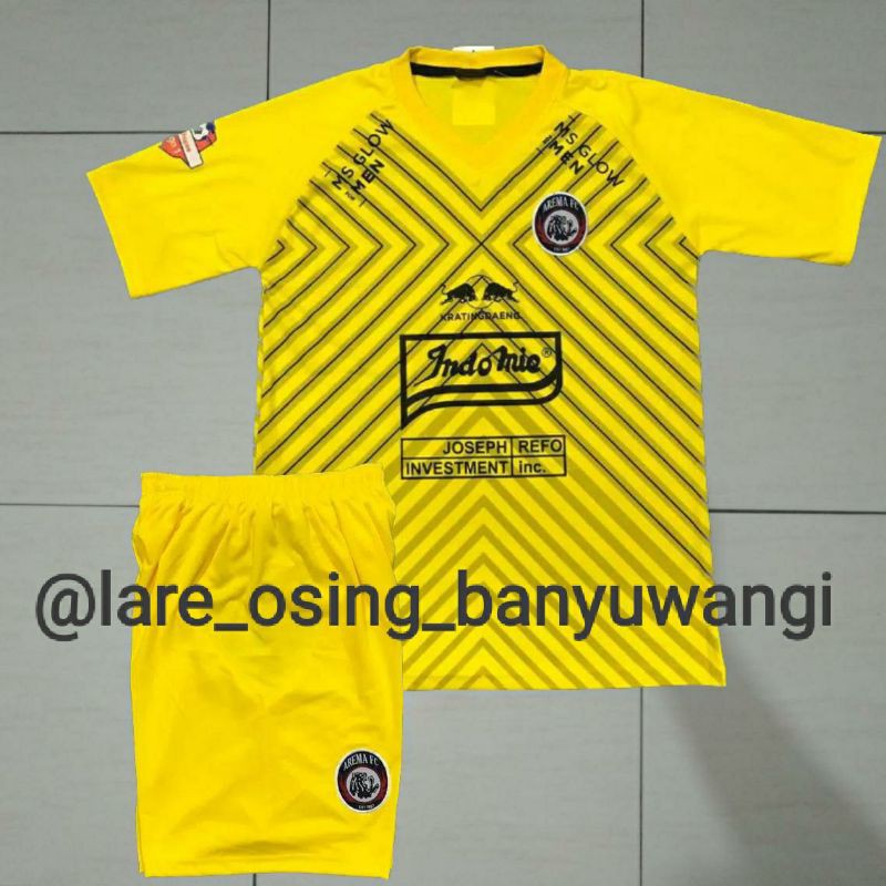 SETELAN DEWASA AREMA FC 2020 KIPER KUNING JERSEY CELANA LIGA 1 GK TERBARU LOKAL