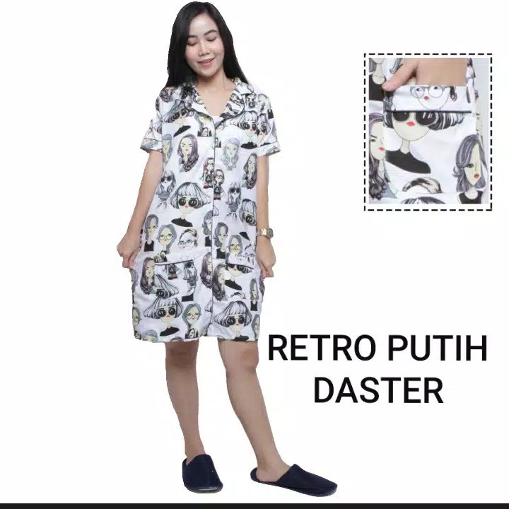 Piyama Retro / Daster Retro / Baju Tidur Retro / Piyama Motif / Pakaian Wanita (fs)