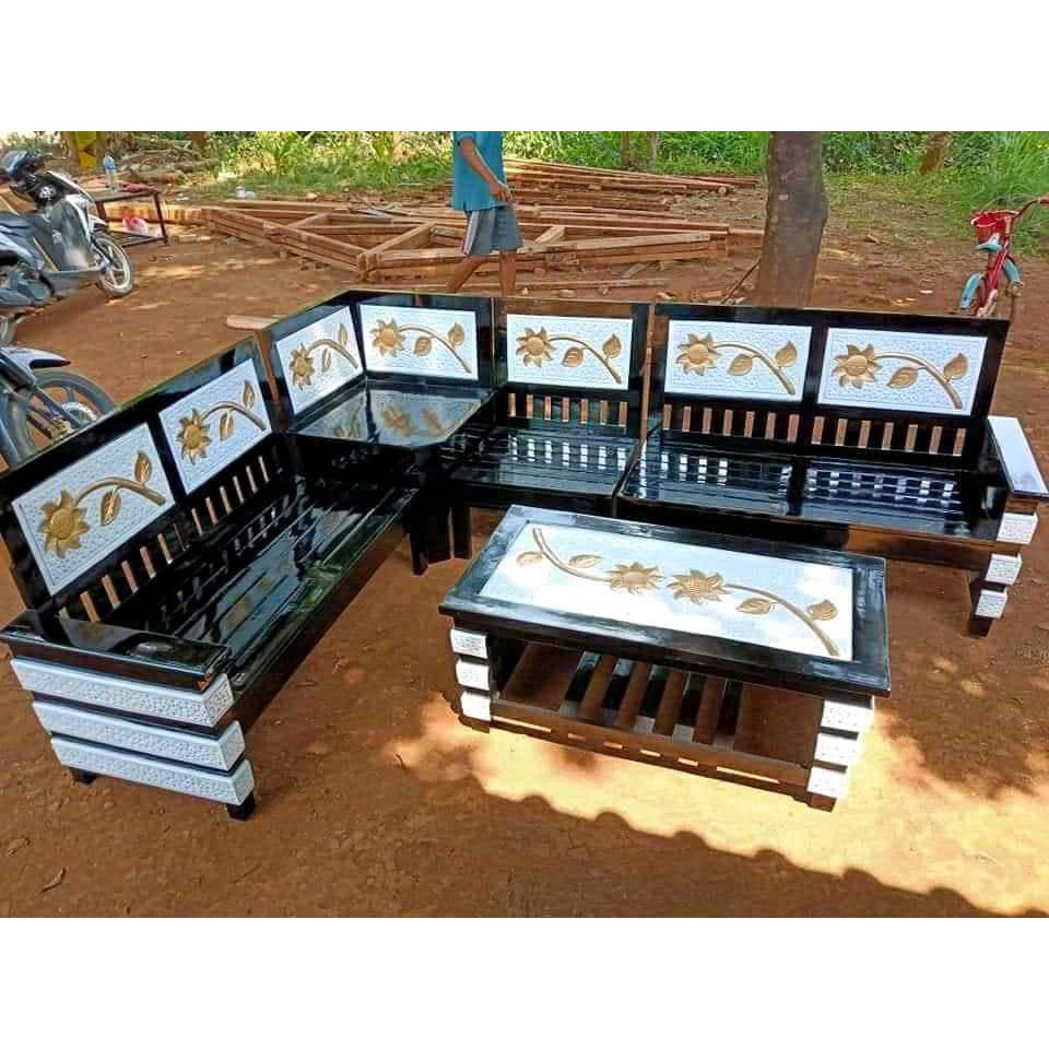 KURSI TAMU UKIR MINIMALIS BAHAN KAYU JATI CAT DUCO BLACK/ GUEST CHAIR CARVED TEAK WOOD MATERIAL