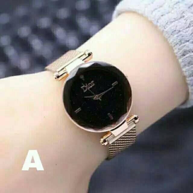 Jam Tangan Wanita permata Belimbing Strap Rubber Model Baru