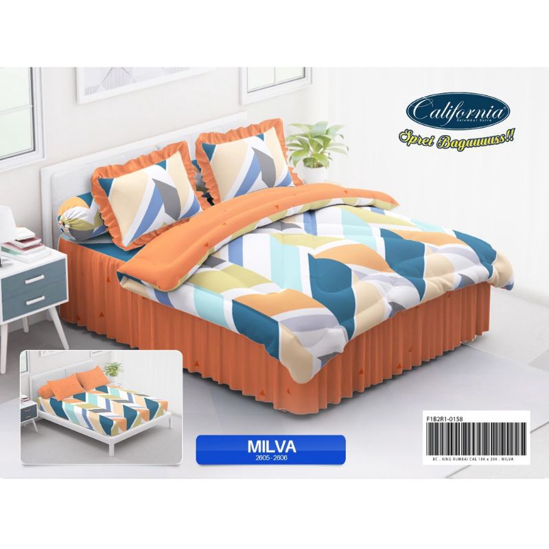 Bedcover California 180x200 / Bed Cover Set California Rumbai Milva King 180x200