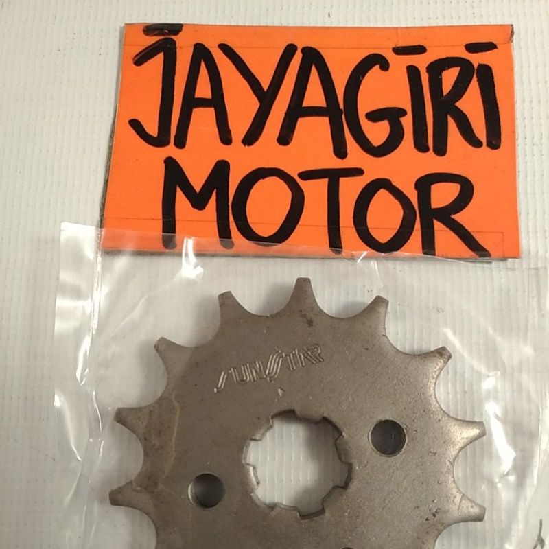Gear Depan Grand Supra X Fit New Karisma Legenda Win Prima KEV GF6 Blade Revo C100 10T 11T 12T 14T 15T 428 NF Honda Aspira  Gigi Tarik Sunstar Rantai Roda Chain Kit Chainkit Sprocket Gear Set Gearset Gir Girset Belakang Drive Komplit Front Rear Motor XX V-Sunstar - 14T