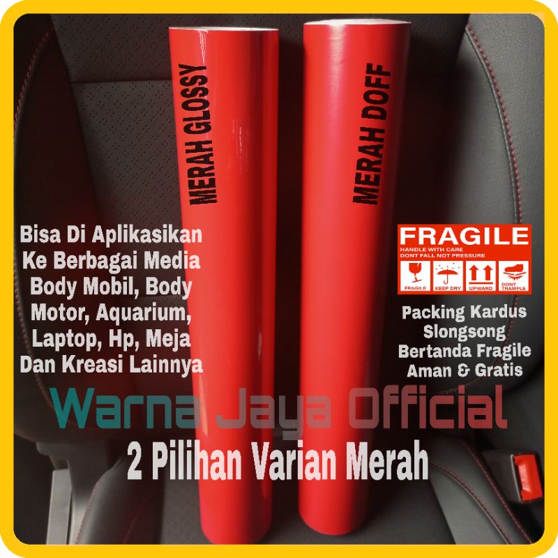 Sticker Stiker Skotlet Scotlet Merah Red Glossy & Doff Motor Mobil Aquarium DLL Seticker Sekotlet Se