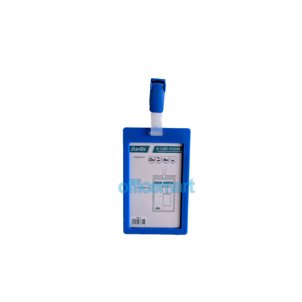

ID Card Holder 54 x 90 mm Potrait + Clip Bantex 8866-11 COBALT BLUE