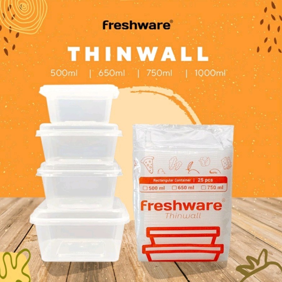 Thinwall Freshware 500 ML Kotak Makan Plastik Lunch Box/Penyimpanan Makanan OKE