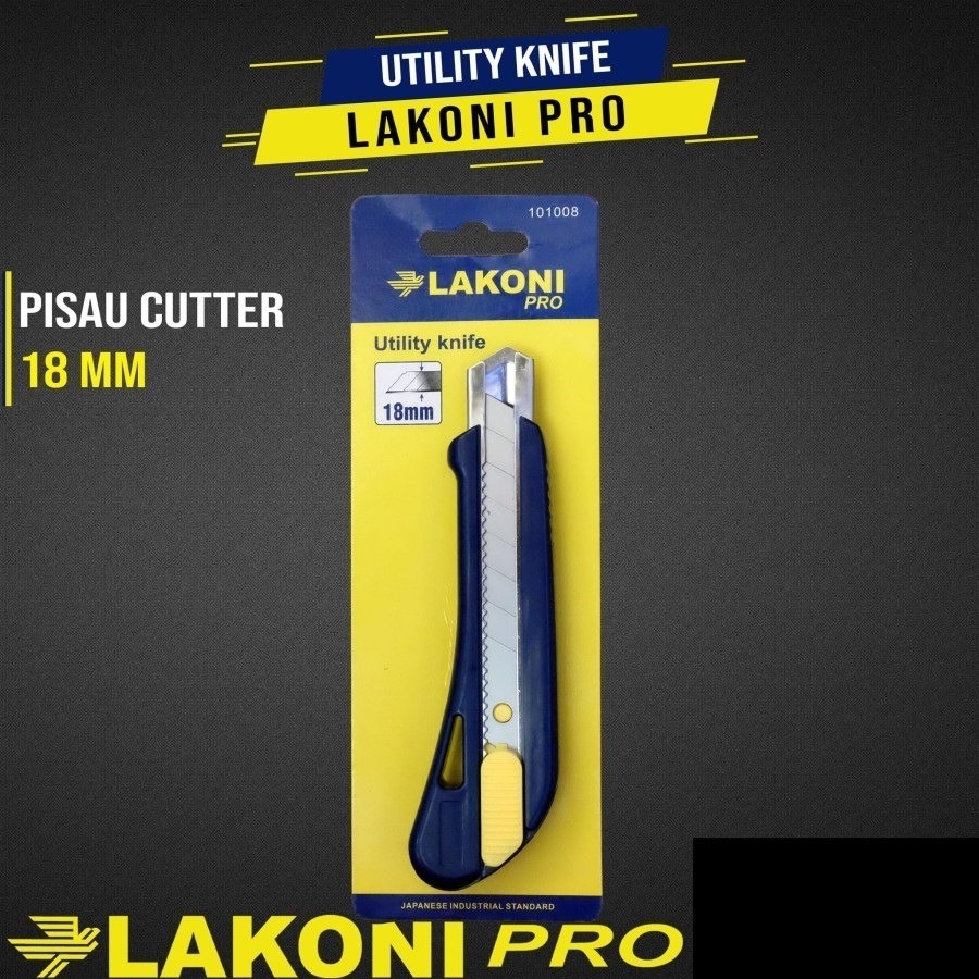 LAKONI PRO Pisau Cutter 18mm Utility Knife 18 mm Snap-Off Knife ORI