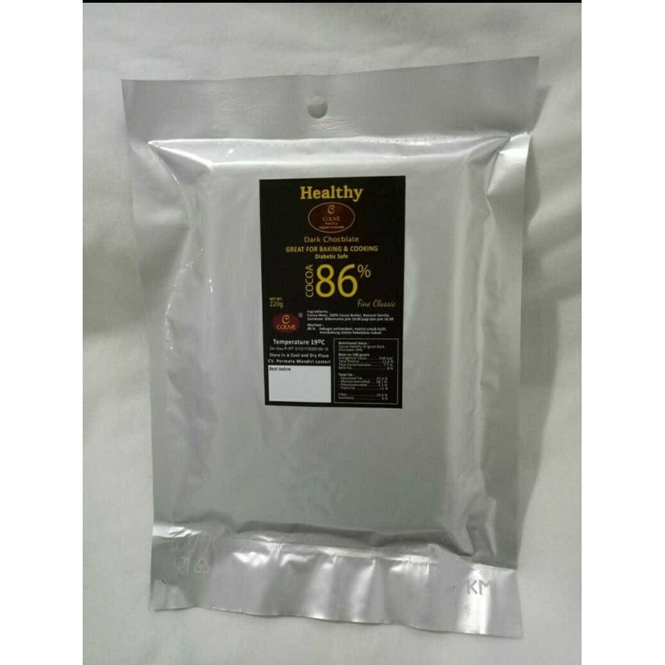 

Couve healthy chocolate dark classic 86% 220 gr