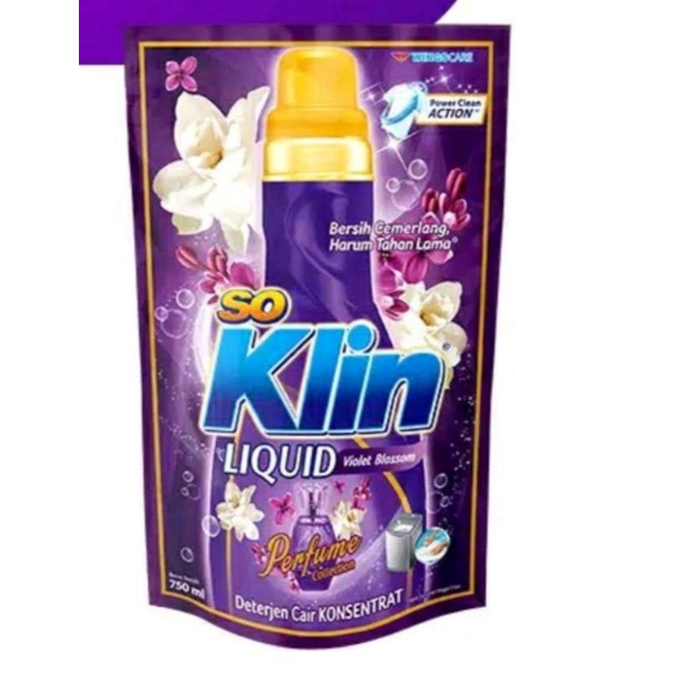 SOKLIN Liquid Detergent Cair Violet Pouch 750ml So Klin