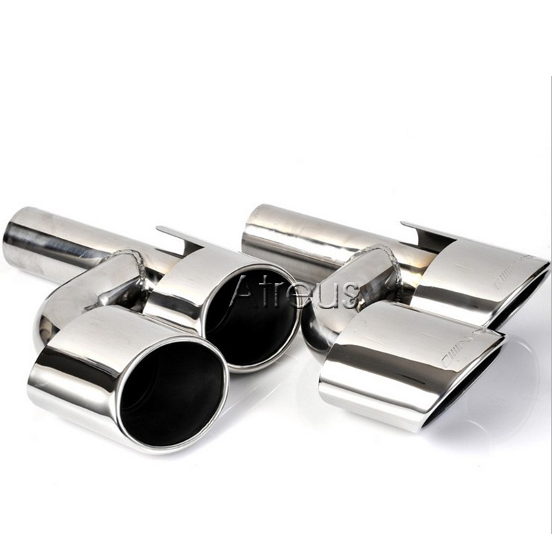 1 Kit Ujung Knalpot Bahan Stainless Steel 304 Untuk Mercedes W204 BENZ C-Class AMG W204