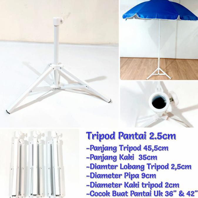 Sale Kaki Tripod Payung Pantai Ukuran Besar Dan Ukuran Kecil - 3.3Cm Besar Hemat