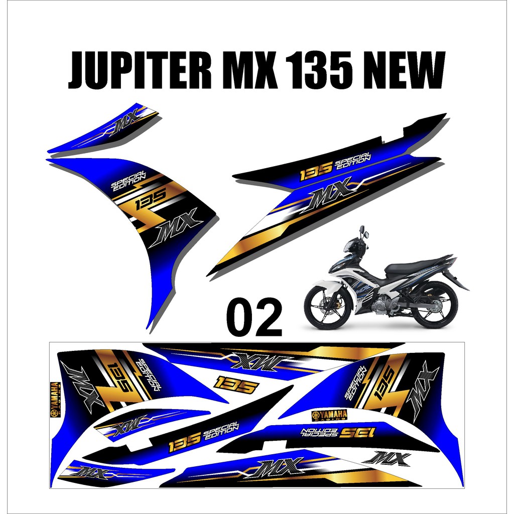 Stiker Sticker Striping Lis Variasi Yamaha Motor MX NEW 135 Keren Murah Desain DS MXN – 2