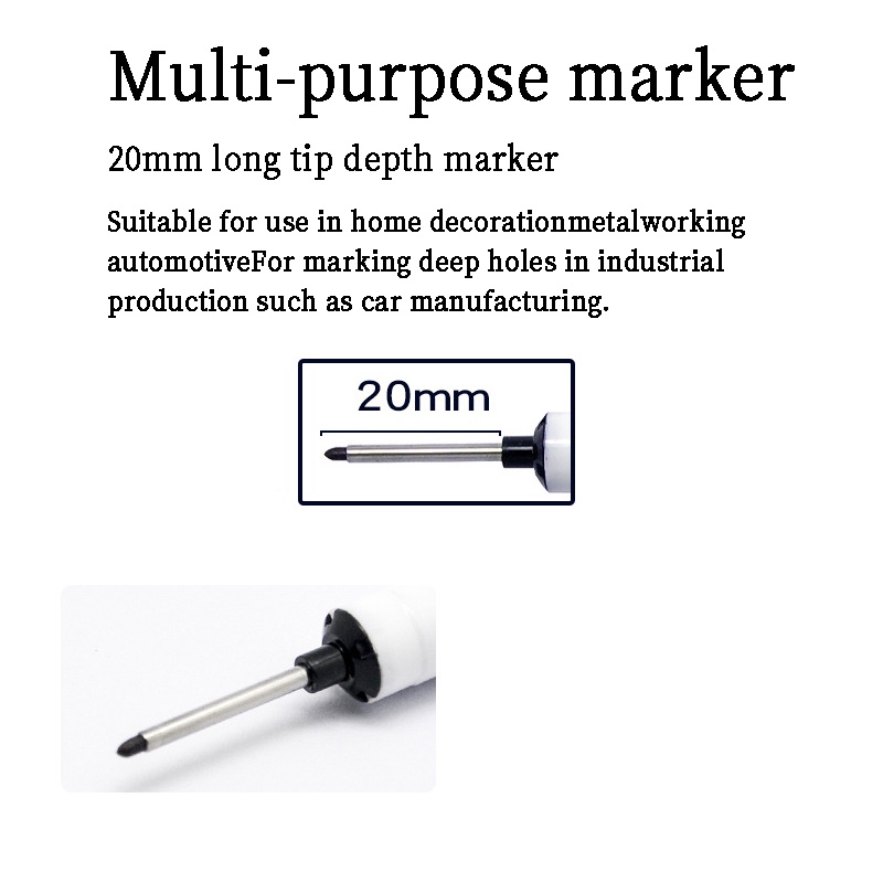 [Multi-purpose Deep Hole Extension Marker] [Long Tip Woodworking Marker, Oil Based Marker] [Suitable for Deep Hole Wood &amp; Car &amp; Bathroom Installation]