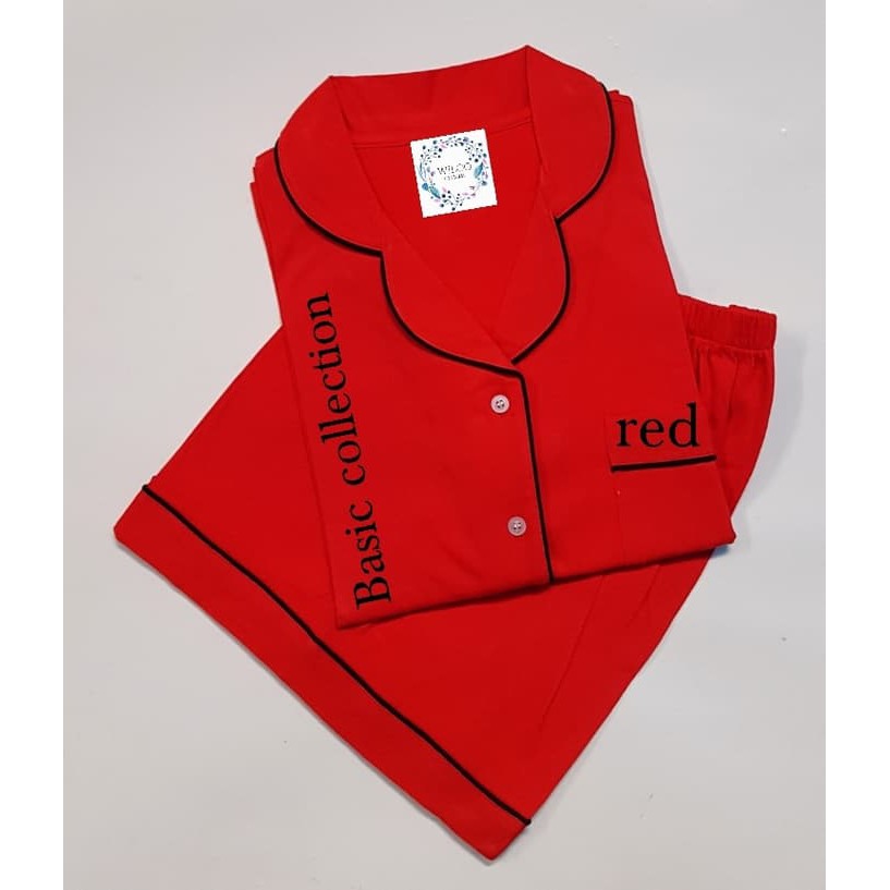 Baju Tidur Wanita baju tidur wanita setelan kaos lengan pendek /cln seksi Red Murah