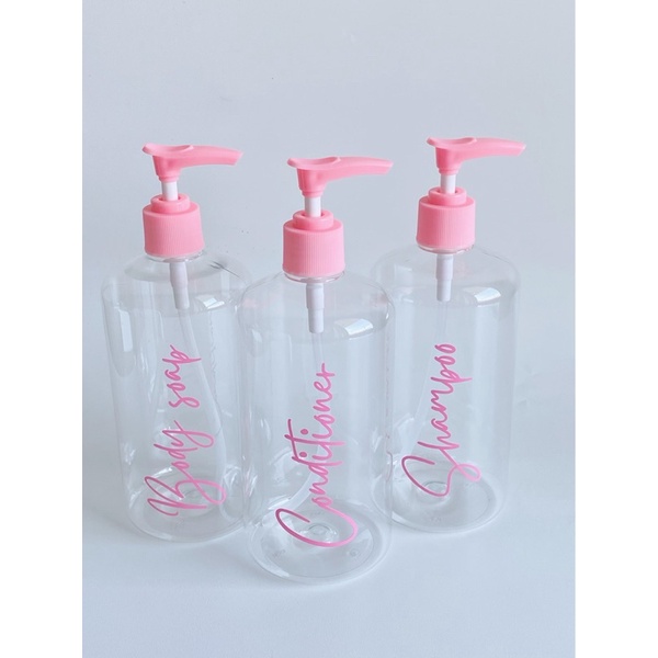 botol BENING 24 500ml PINK EDITION . aesthetic bottle minimalist refill organizer tempat sabun cair pump estetik