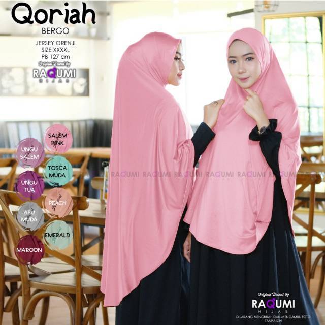 Qoriah raqumi bergo syari bergo jumbo hijab ori