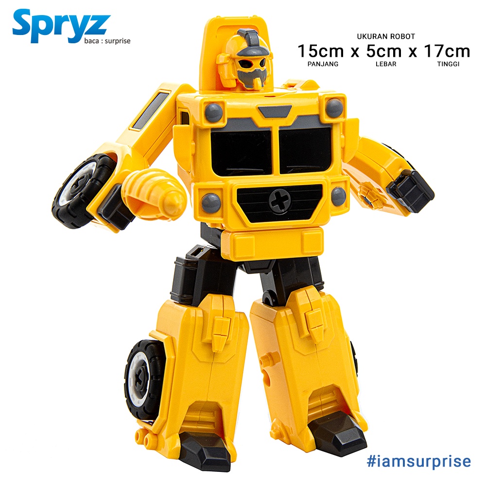 Spryz Revamp Robo Truck Yellow - Mainan Truk Robot Transformer DIY