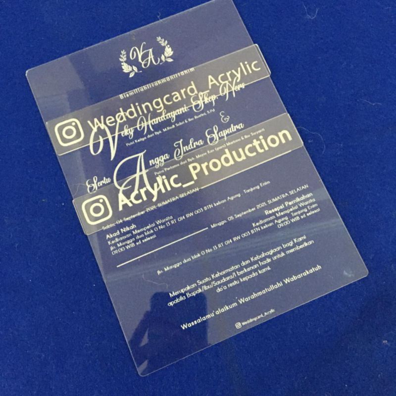 undangan akrilik/acrylic invitation/kartu undangan akrilik/undangan akrilik murah/undangan pernikaha