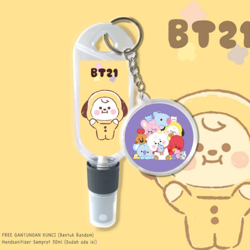 HAND SANITIZER BT21 LUCU/SPRAY 30ML FREE GANCI+ISI HS