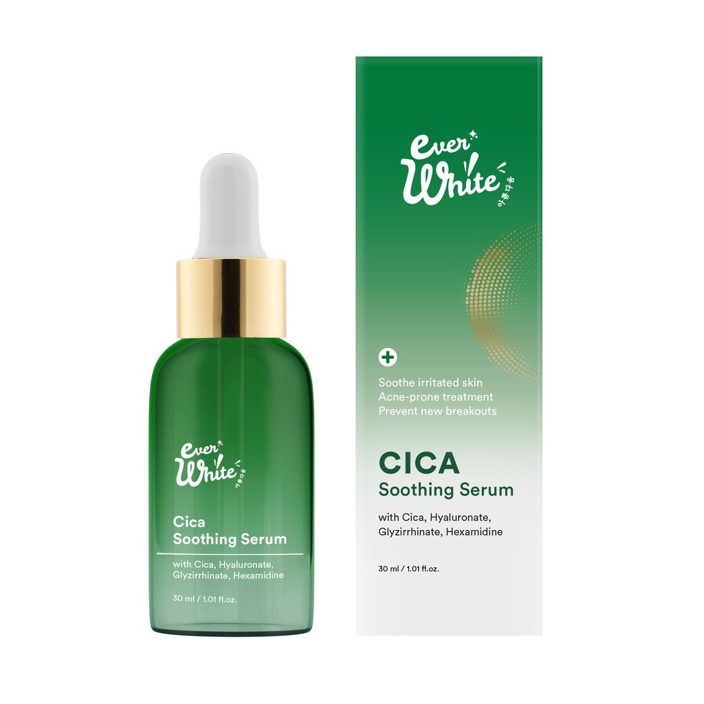 [ORI] EVERWHITE CICA SOOTHING SERUM CENTELLA ASIATICA Terbukti Ampuh Merawat &amp; Melembabkan Kulit Berjerawat - BPOM 30ML